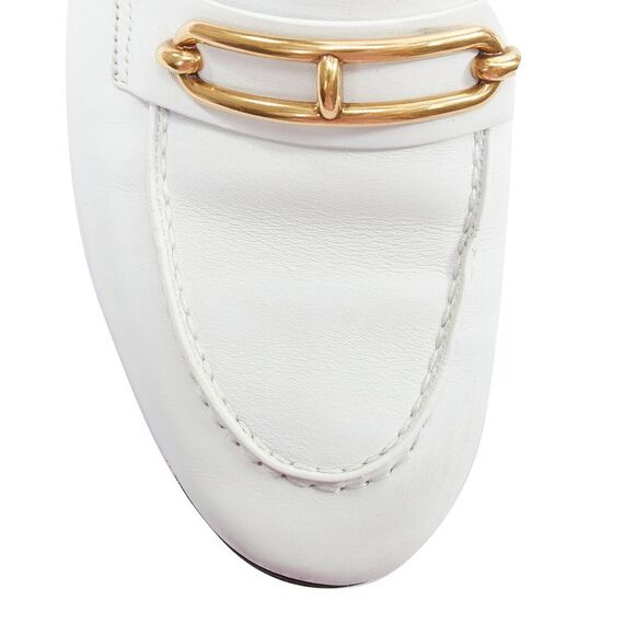 Hermes Colette Goat Leather Plated Roulis Buckle Loafers - Picture 6 of 6